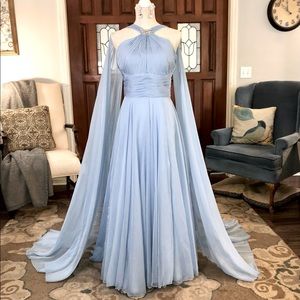 Sz 8 Light Blue Sherri Hill with Cape